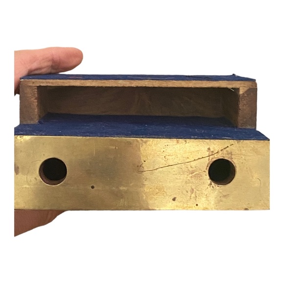 Indian artwork, wood & brass,  pen & notepad holder - Picture 4 of 15